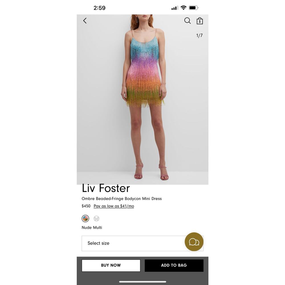 Sold out Liv Foster beaded ombré fringe dress sz 14